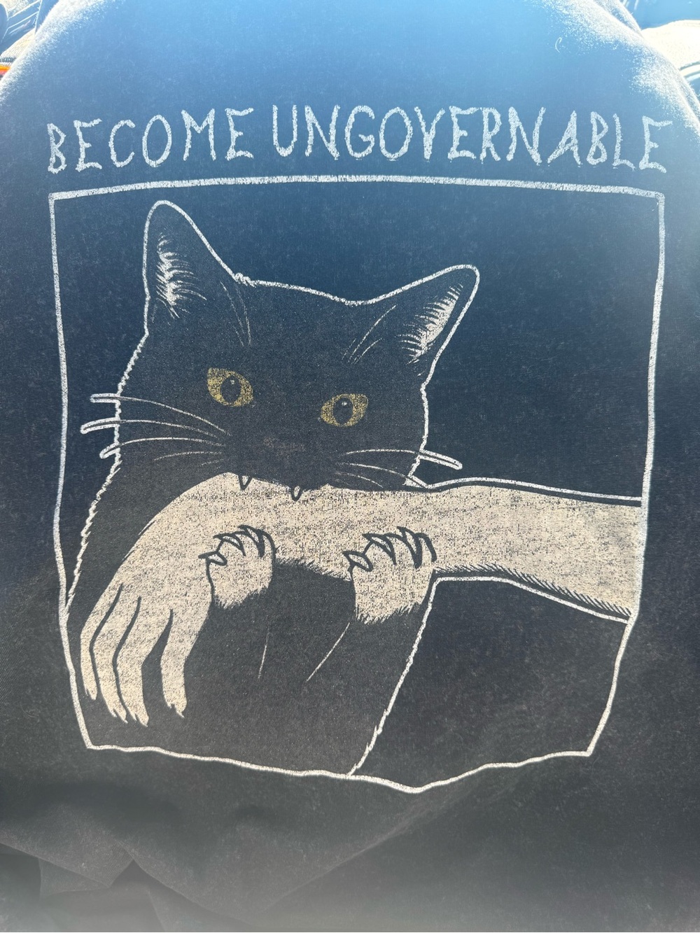 Black Cat Graphic Tee - 'Become Ungovernable'